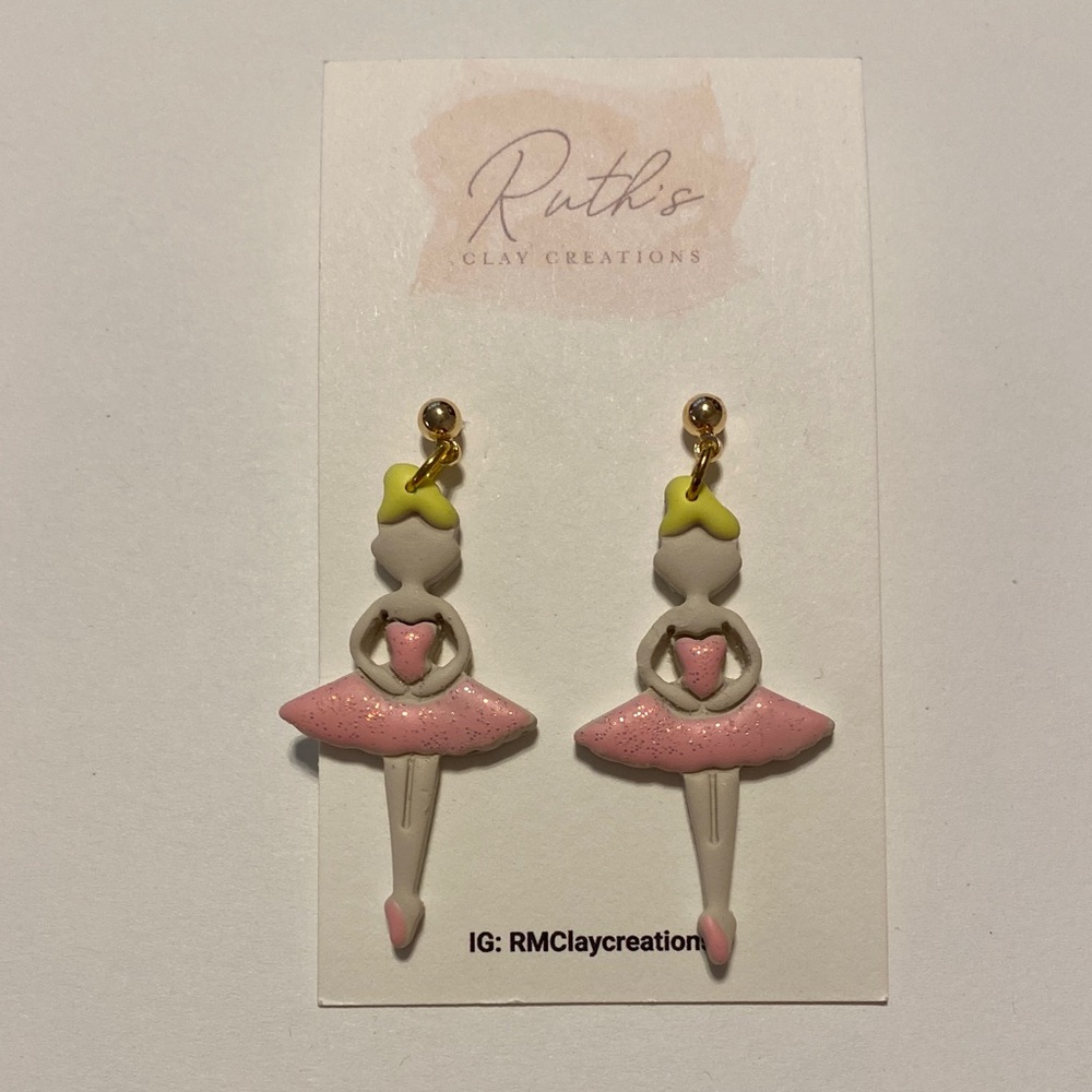 Ruth’s Clay Creations Ballerina Earrings